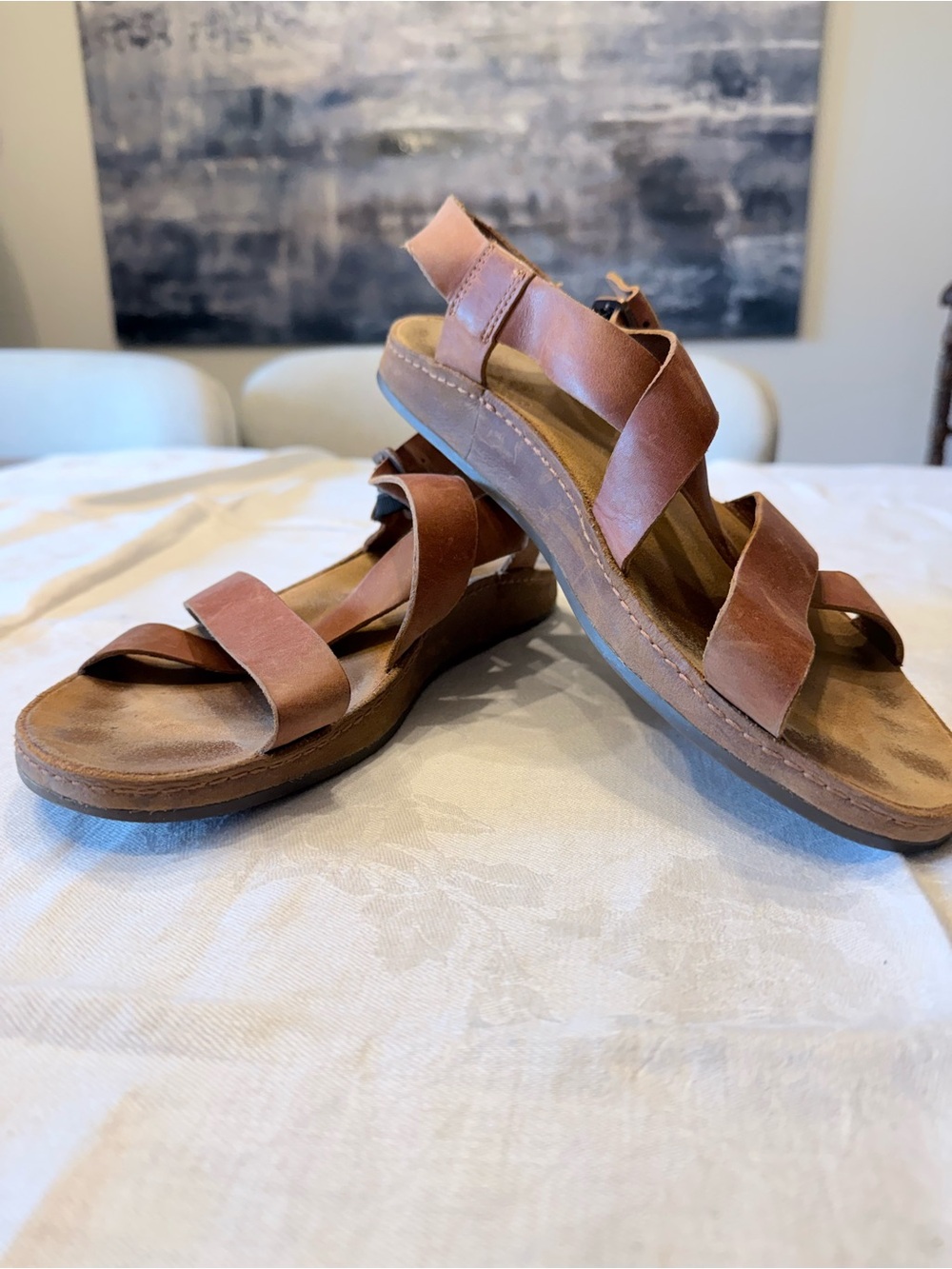 Chaco Wayfarer Leather Sandals Rust Brown Strappy  J106528 EU40 Women’s 9 M - Picture 2 of 8